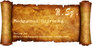 Medgyessi Szironka névjegykártya